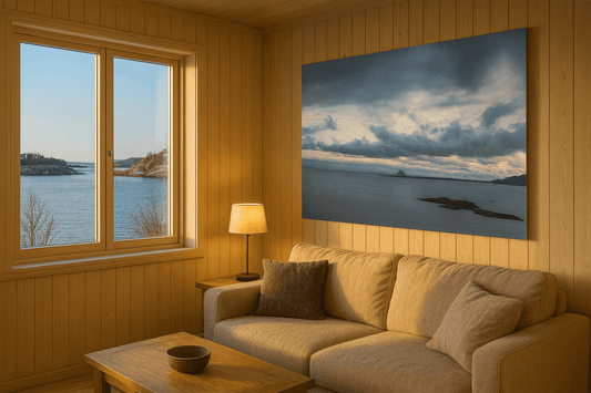 Nordnorsk kystlandskap – veggbilde med utsikt over hav og himmel