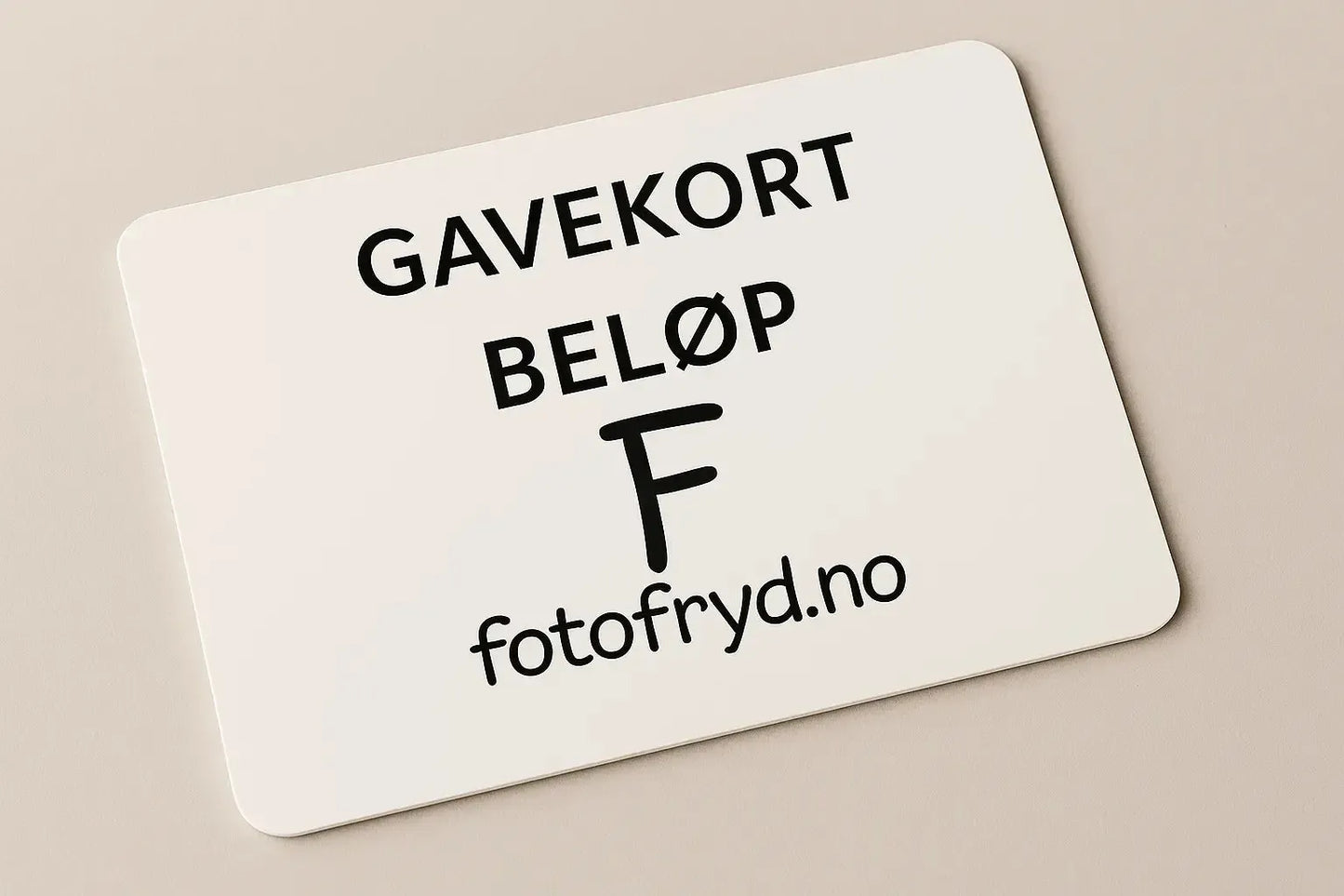 Fotofryd gavekort med påskrift for kunstgave, perfekt valg for kunstelskerne.