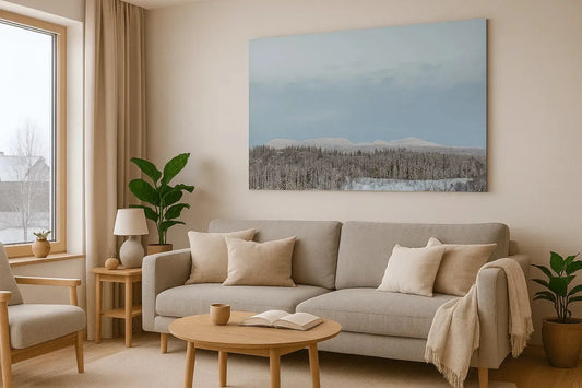 Skandinavisk fotokunst til stue | Vinterlandskap