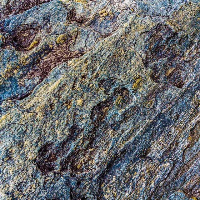 Naturens abstrakte kunst – Eksklusivt veggbilde i blått og gull