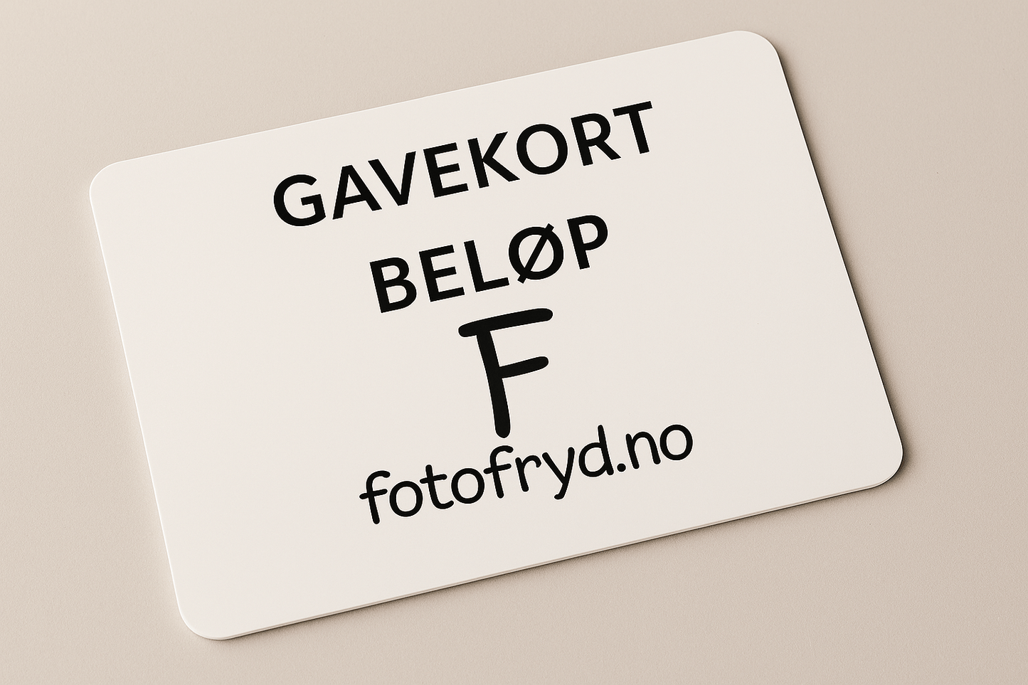 Fotofryd gavekort med påskrift for kunstgave, perfekt valg for kunstelskerne.