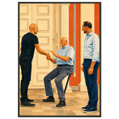 Ståle Solbakken håndhilser på Kong Harald V i et varmt møte etter VM 2026 på Slottet.
