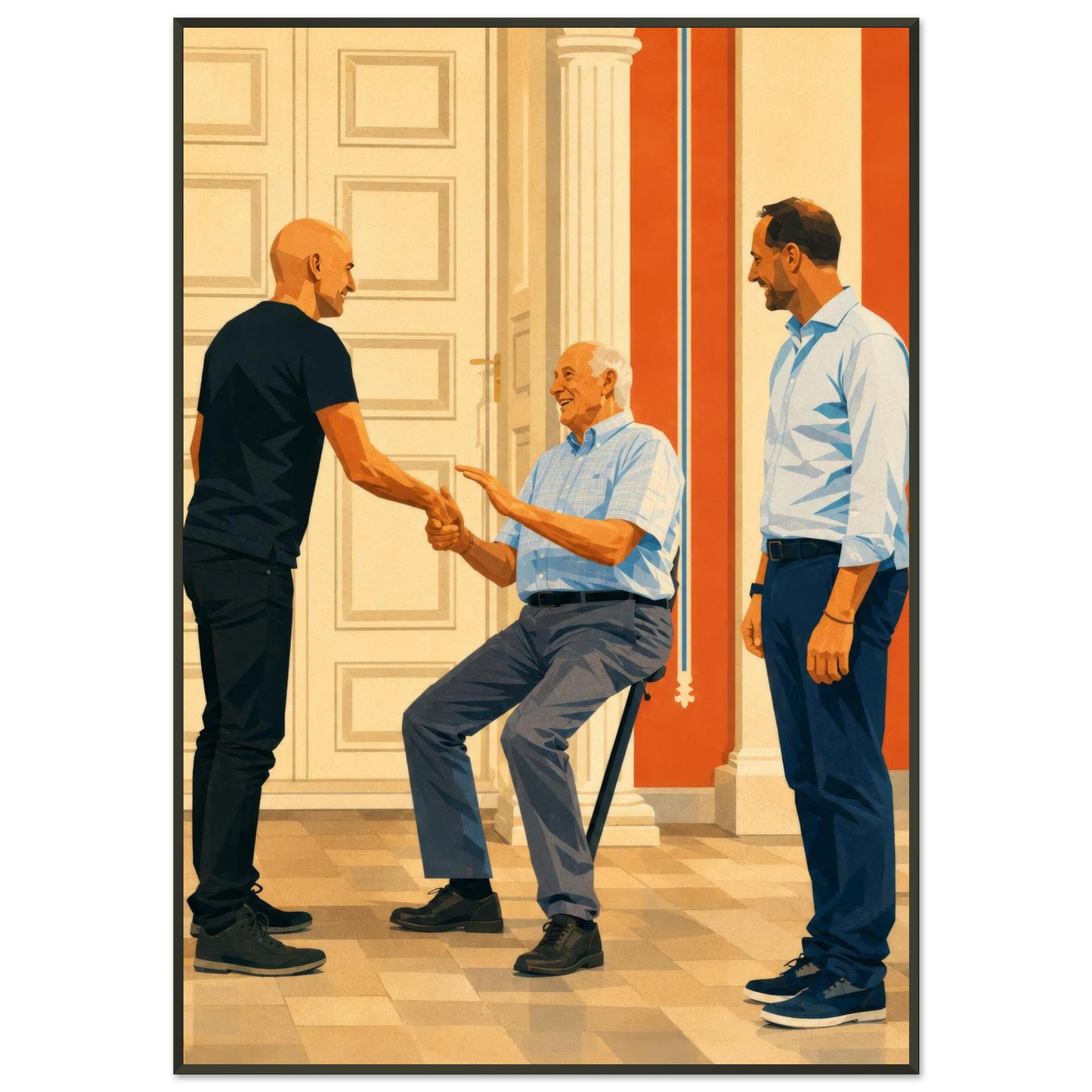 Ståle Solbakken møter Kong Harald V i et varmt øyeblikk på Slottet etter VM 2026.