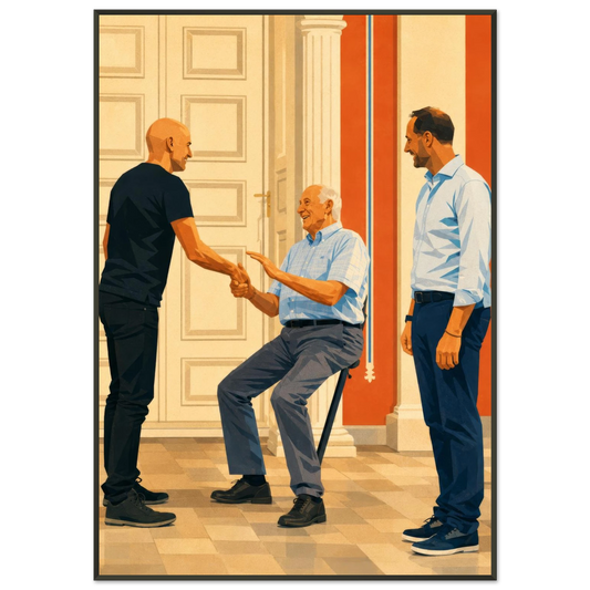 Ståle Solbakken møter Kong Harald V i et varmt øyeblikk på Slottet etter VM 2026.