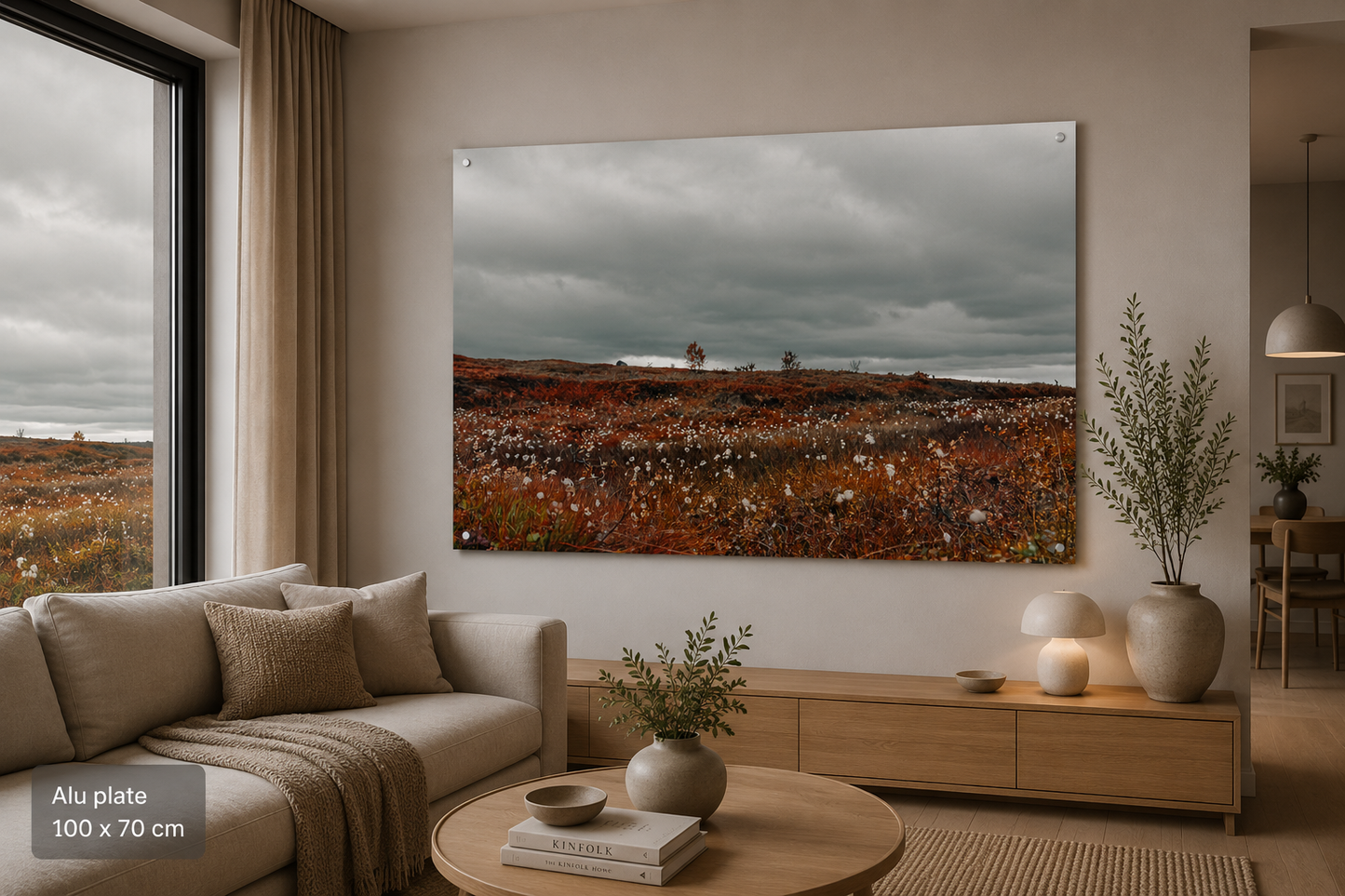 Myrull veggbilde i et rom med moderne interiør, inspirert av natur ved Umskaret.