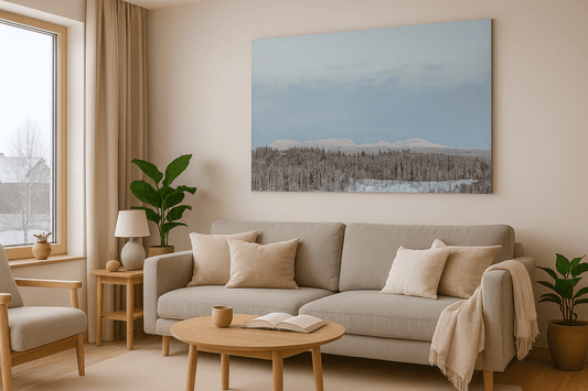 Skandinavisk fotokunst til stue | Vinterlandskap