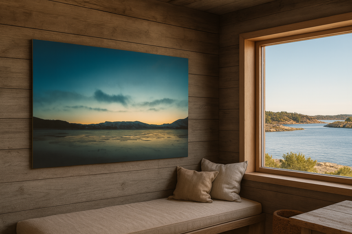 Hemnesberget i solnedgang – Fotokunst fra Helgeland | Fotofryd.no