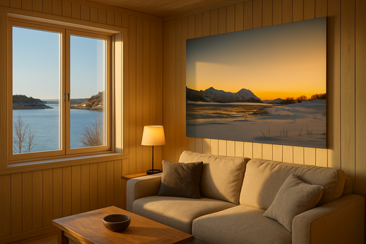 Vintermagi – Solnedgang solnedgang vinterlandskap kunst-Kongsvikosen