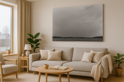 Minimalistisk horisont – Stille øyeblikk i sort-hvitt