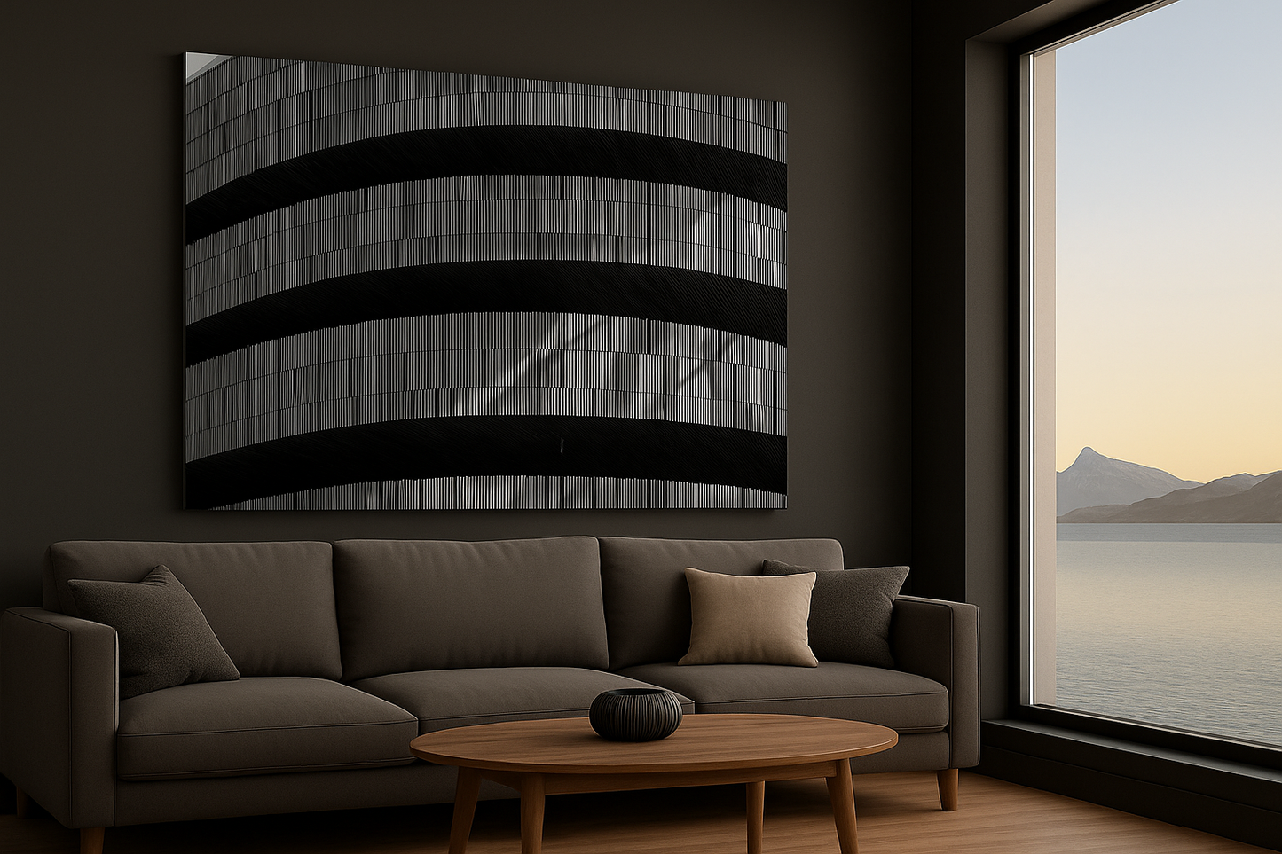 Abstrakt Moderne stueinnredning – nordisk design og minimalistisk stil