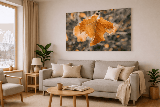 Høstblad veggbilde – varm høststemning på veggen