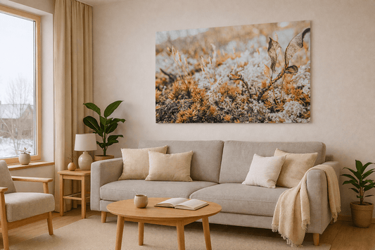 Høstgress veggbilde – varme naturtoner og rolig uttrykk