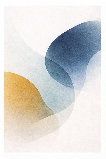 Deep Harmony – Abstract acoustic panel in blue and gold 