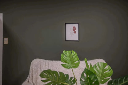 Figurative abstract - minimalist art poster in terracotta