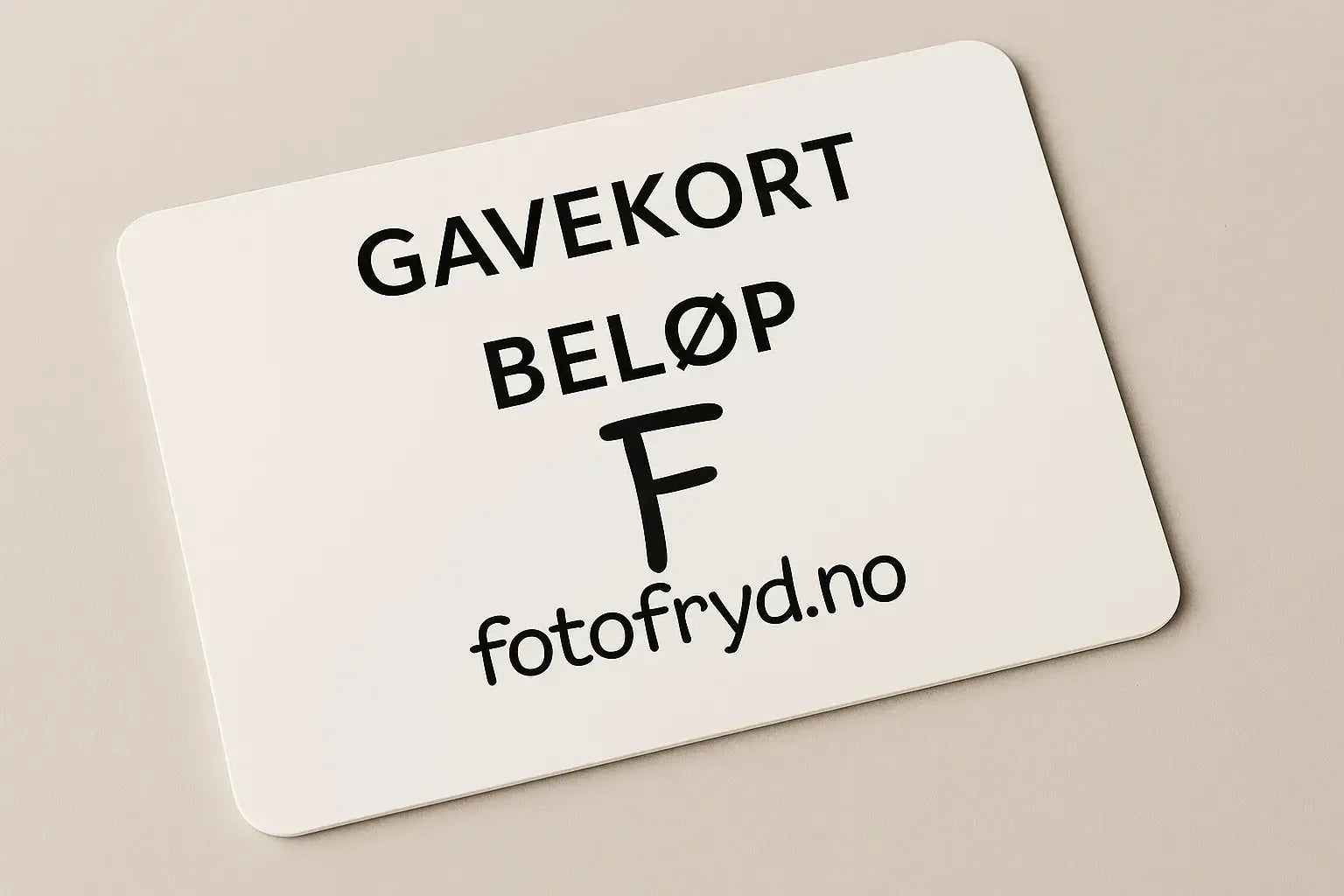 Fotofryd gavekort med påskrift for kunstgave, perfekt valg for kunstelskerne.