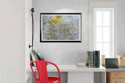 Moderne arbeidsplass med kunst og industriell stil – inspirasjon til hjemmekontoret