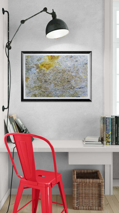 Moderne arbeidsplass med kunst og industriell stil – inspirasjon til hjemmekontoret
