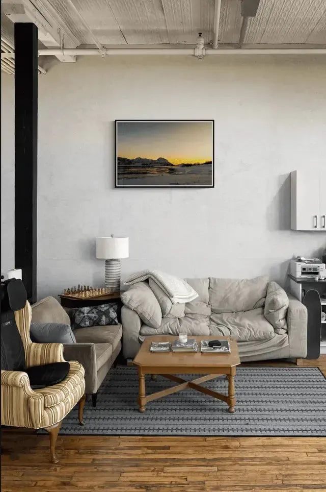 Vintermagi – Solnedgang solnedgang vinterlandskap kunst-Kongsvikosen